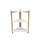 Esquinero Atma Home Bambú Blanco Y Madera De 3 Niveles