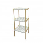 Estantería De Bambú Atma Home 3 Niveles Blanco Calado