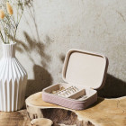 Caja De Joyería Rectangular En Terciopelo Rosa