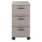 Cajonero 3 Niveles Infinity Rattán Taupé Mq Qrubber