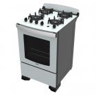 Cocina Multigas de Vidrio Templado Blanca Atma