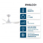 Ventilador De Techo Philco 36´´ 3 Aspas Con Luz Blanco
