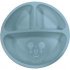 Set De 3 Piezas De Silicona Mickey Disney Baby Plato + Cuchara + Tenedor