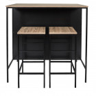 Set De Mesa Alta Con Bancos Proline Tipo Industrial Negro