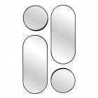 Set Espejos Decorativos Ovalados x 4 Unidades Negro