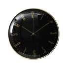 Reloj De Pared Silencioso 30cm Dorado Negro