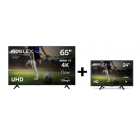 Combo Smart Tv 65 Pulgadas Uhd 4k + Tv LED 24 Pulgadas Noblex