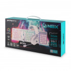Kit Gaming Nbx Auriculares Teclado Mouse Y Pad Usb Mecánico Blue Switch