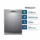 Lavavajillas 14 Cubiertos Acero Inoxidable Philco