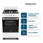 Cocina Multigas Philco PHCN50P 4 Hornallas 50m Color Blanca