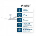Ventilador De Techo 52´´Philco Con Luz 4 Aspas Blanco
