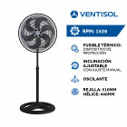 Ventilador de Pie Ventisol 18" 135W Negro