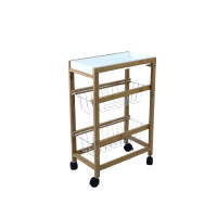 Carro Organizador De Cocina Atma Home Bambú Con 3 Niveles