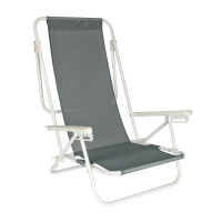 Reposera Playa Plegable 6 Posiciones Gris Proline