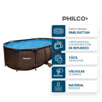 Pileta Estructural Ovalada Philco con patrón ratán 8073 L