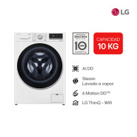 Lavarropas ThinQ LG 10 Kg Carga Frontal Blanco 