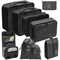 Organizadores De Valijas Proline Negro Set X9