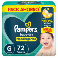Pañales Pampers BabyDry G 72 unidades
