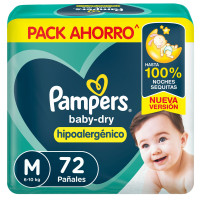 Pañales Pampers BabyDry M 72 unidades