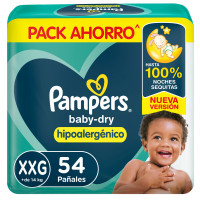 Pañales Pampers BabyDry XXG 54 unidades