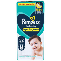 Pañales Pampers BabyDry M 52 unidades
