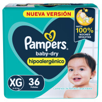 Pañales Pampers BabyDry XG 36 unidades