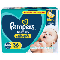 Pañales Pampers BabyDry RN 36 unidades