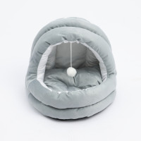 Cama Tipo Cueva Para Gatos Proline Gris Claro Tamaño Pequeño