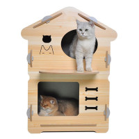 Cucha Para Gatos Proline Duplex Rascador Lateral Madera