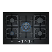 Anafe De Gas 75 cm Vidrio templado Bosch