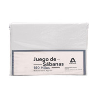 Juego De Sabanas Lisas Queen 100% Algodón Blanco 150h
