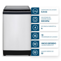 Lavarropas Automatico Philco 9.5kg 600 RPM 