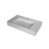 Bacha Mesada Colgante Sansei Mizu Simil Corian 80 X 45cm Incluye Ménsulas Blanco Mate 