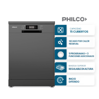 Lavavajilla 15 Cubiertos Philco Gris Oscuro