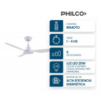 Ventilador De Techo Philco 56´´ 3 Aspas Con Luz Blanco