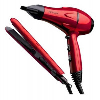 Combo Secador De Pelo+Planchita De Pelo Rojo Revlon