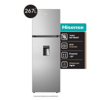 Heladera No Frost Hisense 267L Inverter Dispenser Inox