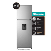 Heladera No Frost Hisense 346L Inverter Dispenser Inox