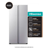 Heladera Side by Side Hisense No Frost 468L Inox