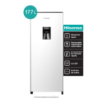 Heladera Hisense Single Door Dispenser 177L Blanca