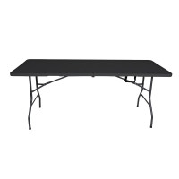 Mesa Philco Para Jardin Exterior Plegable Camping Portatil 180 X 70 Cm Color Negro