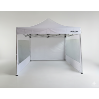 Gazebo Philco 3x3 Mts Con Paredes Y VentanasDe Exterior Blanco de Aluminio