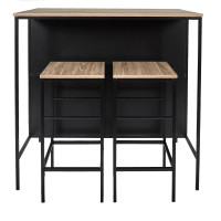 Set De Mesa Alta Con Bancos Proline Tipo Industrial Negro