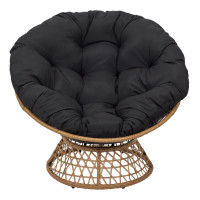 Puff Sillón Proline Con Base Giratoria Negro
