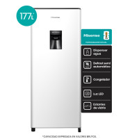 Heladera Hisense Single Door Dispenser 177L Blanca