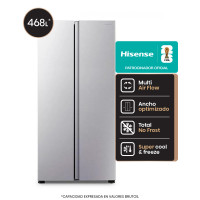 Heladera Side by Side Hisense No Frost 468L Inox