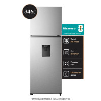 Heladera No Frost Hisense 346L Inverter Dispenser Inox