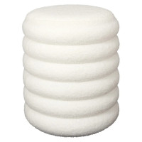 Puff Baulera moderno Cilindro Bucle Con Baul Blanco