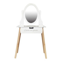 Tocador Mueble Escritorio Infantil Proline Con Espejo Cajon Blanco
