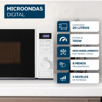 Microondas Philco Digital  20 L Blanco
